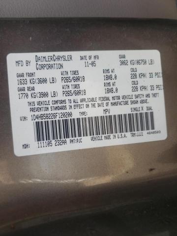 Photo 10 from auction – 2006 DODGE DURANGO LI with VIN 1D4HB58226F120200