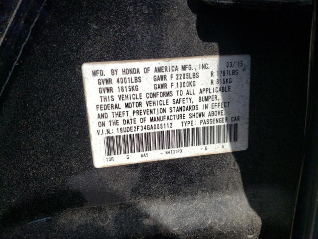 Photo 10 from auction – 2016 ACURA ILX BASE W with VIN 19UDE2F34GA005112