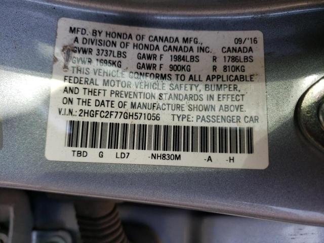 Photo 10 from auction – 2016 HONDA CIVIC EX with VIN 2HGFC2F77GH571056