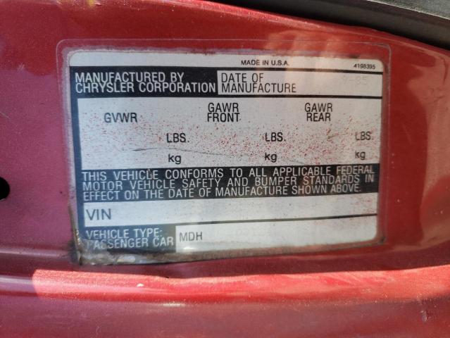 Photo 10 from auction – 1986 DODGE SHELBY CHA with VIN 1B3BZ64E5GD126351