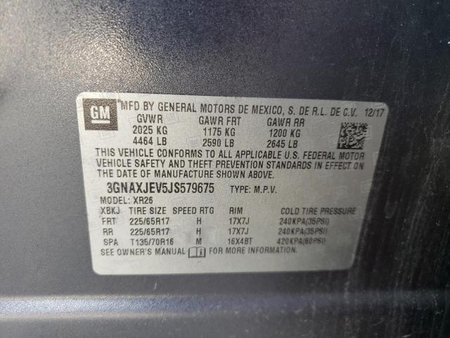 Photo 10 from auction – 2018 CHEVROLET EQUINOX LT with VIN 3GNAXJEV5JS579675