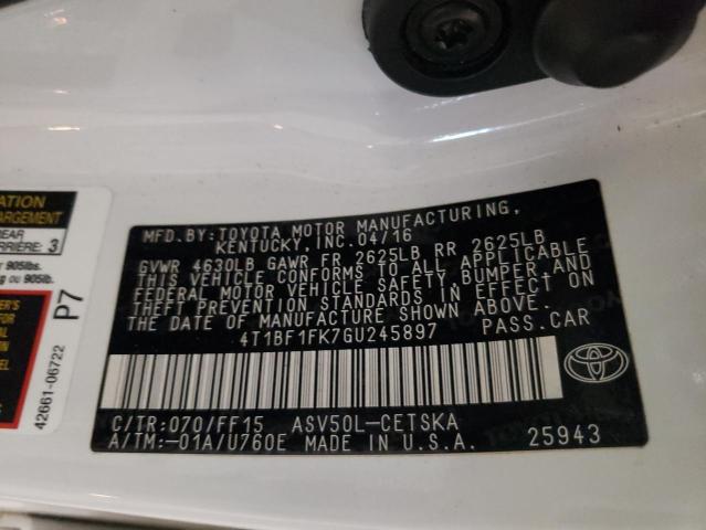 Photo 10 from auction – 2016 TOYOTA CAMRY LE with VIN 4T1BF1FK7GU245897
