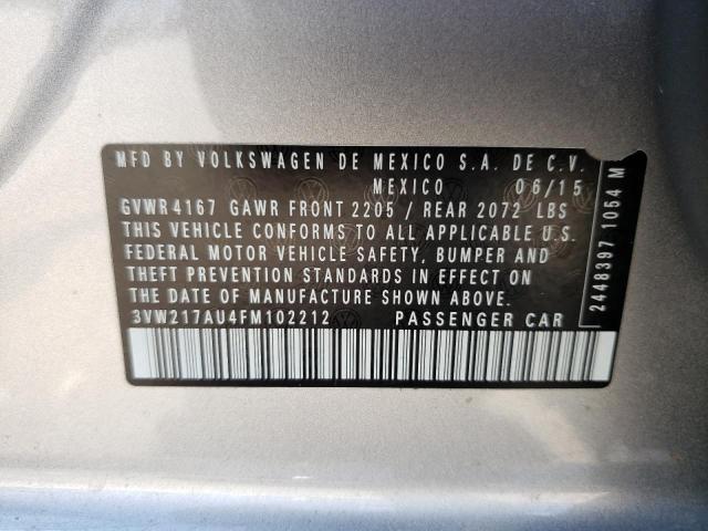 Photo 10 from auction – 2015 VOLKSWAGEN GOLF with VIN 3VW217AU4FM102212
