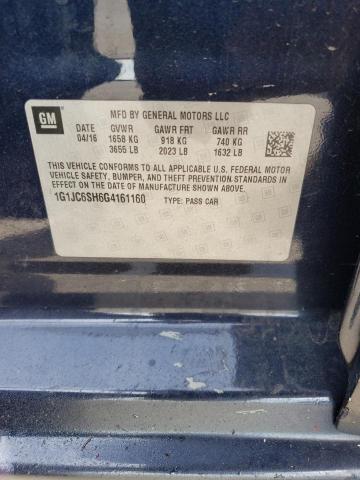 Photo 10 from auction – 2016 CHEVROLET SONIC LT with VIN 1G1JC6SH6G4161160