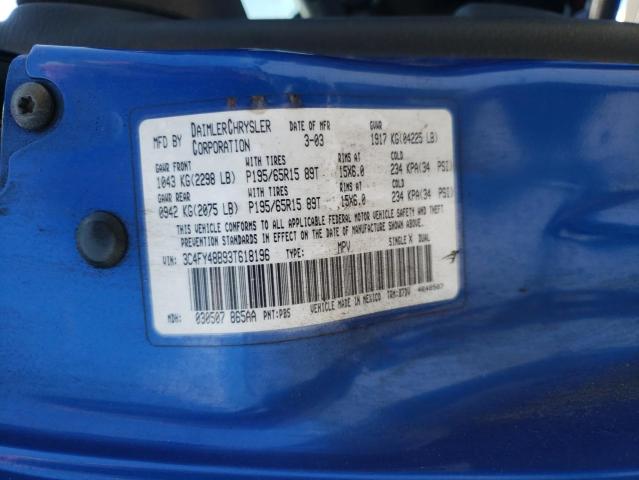 Photo 10 from auction – 2003 CHRYSLER PT CRUISER with VIN 3C4FY48B93T618196