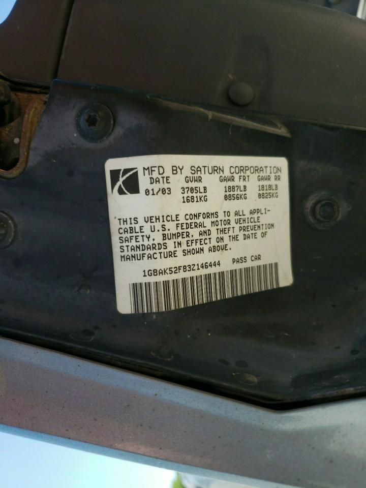 Фото 10 с аукциона – 2003 SATURN ION LEVEL с VIN 1G8AK52F83Z146444