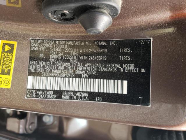 Photo 10 from auction – 2018 TOYOTA HIGHLANDER with VIN 5TDDZRFHXJS812428
