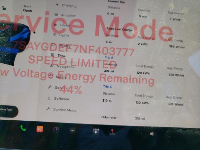 Photo 8 from auction – 2022 TESLA MODEL Y with VIN 7SAYGDEF7NF403777