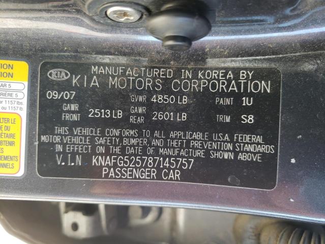 Photo 10 from auction – 2008 KIA RONDO BASE with VIN KNAFG525787145757