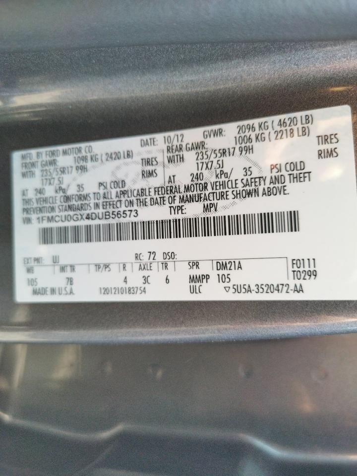 Photo 10 from auction – 2013 FORD ESCAPE SE with VIN 1FMCU0GX4DUB56573