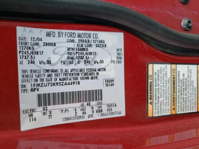 Photo 10 from auction – 2005 FORD EXPLORER X with VIN 1FMZU73K95ZA44918