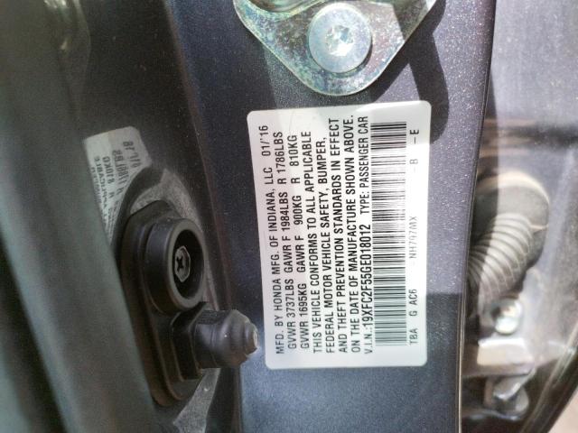 Photo 10 from auction – 2016 HONDA CIVIC LX with VIN 19XFC2F55GE018012
