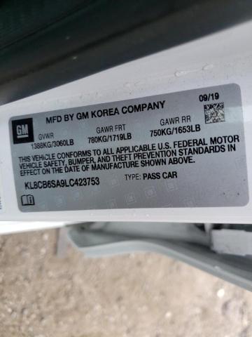 Photo 10 from auction – 2020 CHEVROLET SPARK LS with VIN KL8CB6SA9LC423753