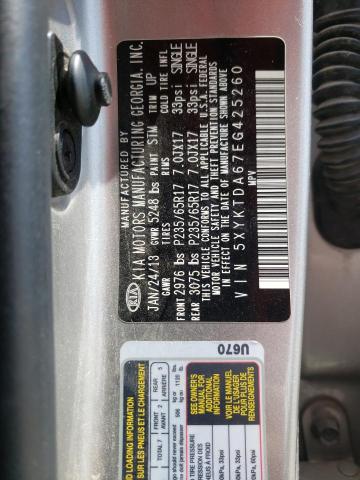 Photo 10 from auction – 2014 KIA SORENTO LX with VIN 5XYKTDA67EG425260