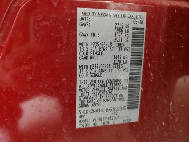 Photo 10 from auction – 2018 NISSAN PATHFINDER with VIN 5N1DR2MM3JC668595