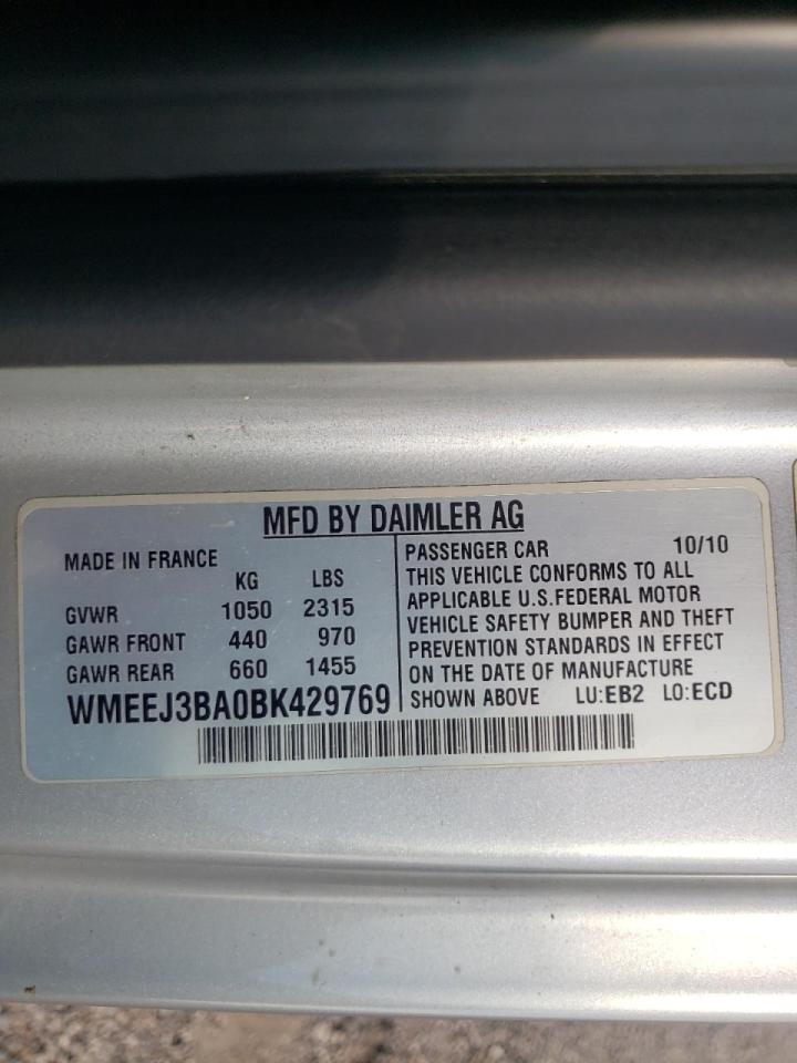 Photo 10 from auction – 2011 SMART FORTWO PUR with VIN WMEEJ3BA0BK429769