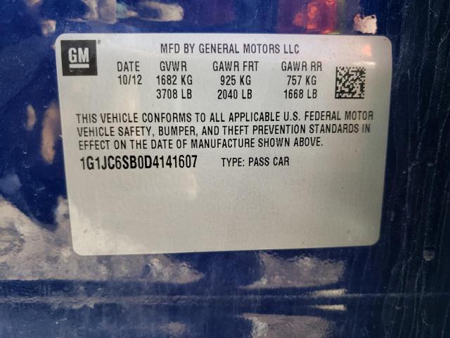 Photo 10 from auction – 2013 CHEVROLET SONIC LT with VIN 1G1JC6SB0D4141607