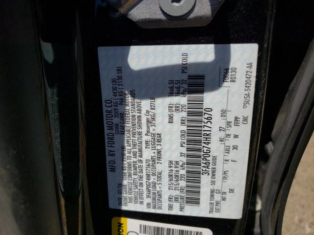 Photo 10 from auction – 2017 FORD FUSION S with VIN 3FA6P0G74HR175670