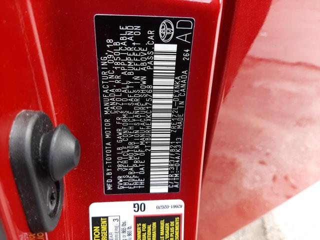 Photo 10 from auction – 2019 TOYOTA COROLLA L with VIN 2T1BURHEXKC175768
