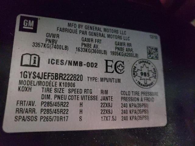 Photo 10 from auction – 2011 CADILLAC ESCALADE E with VIN 1GYS4JEF5BR222820