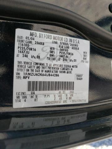 Photo 10 from auction – 2004 FORD EXPLORER X with VIN 1FMZU62K64UB44286