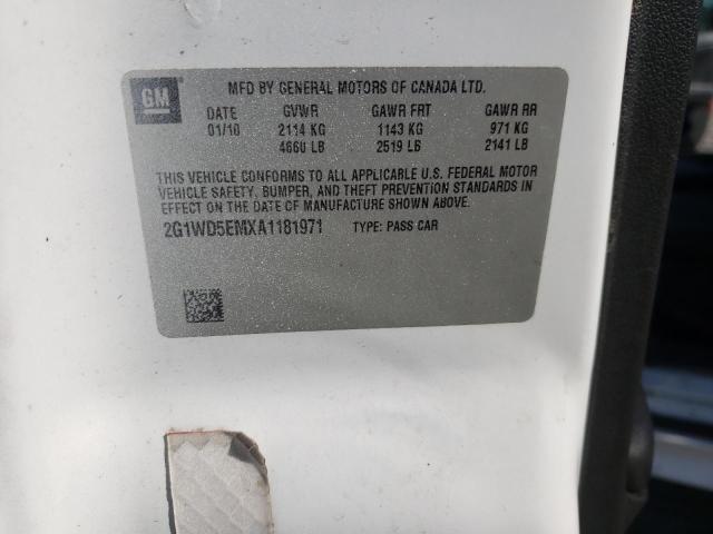 Photo 10 from auction – 2010 CHEVROLET IMPALA POL with VIN 2G1WD5EMXA1181971