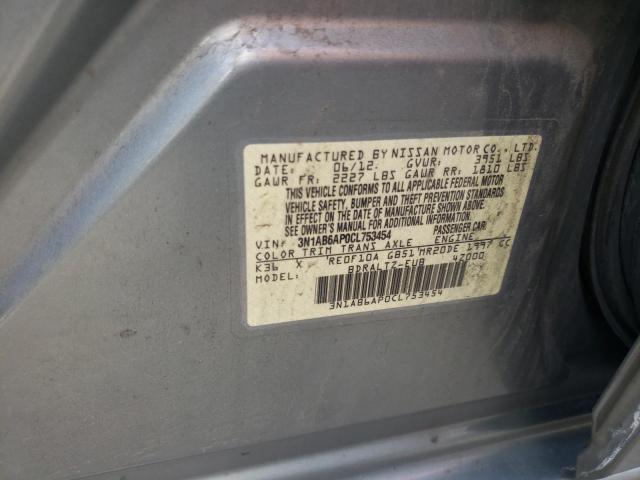 Photo 10 from auction – 2012 NISSAN SENTRA 2.0 with VIN 3N1AB6AP0CL753454