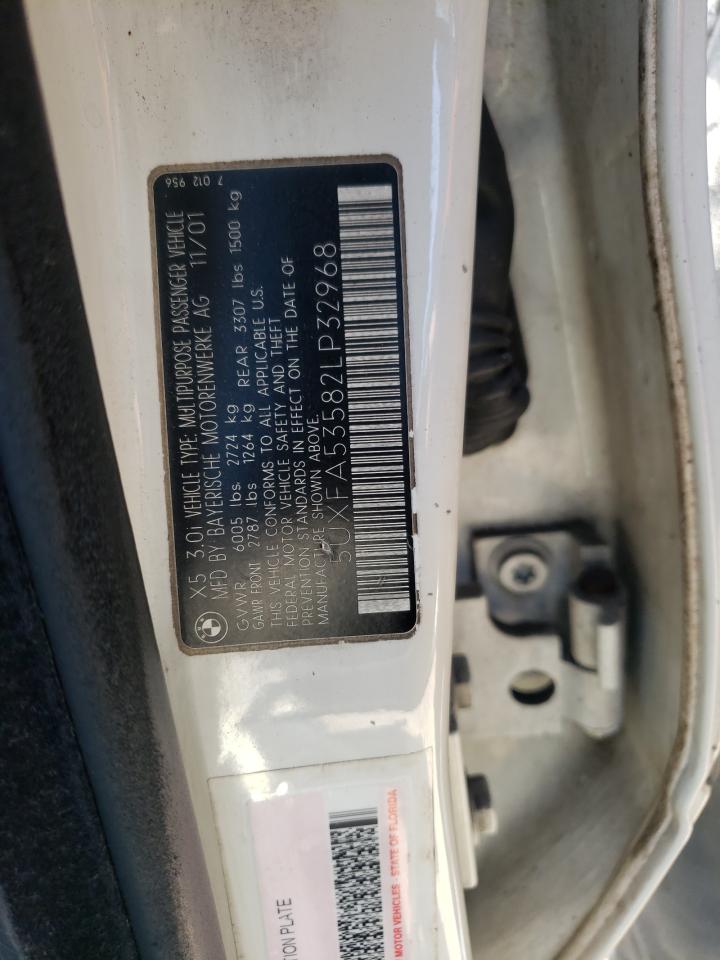 Photo 10 from auction – 2002 BMW X5 3.0I with VIN 5UXFA53582LP32968