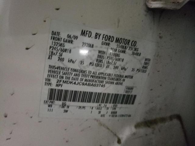 Photo 10 from auction – 2010 FORD EDGE SEL with VIN 2FMDK4JC9ABA03745