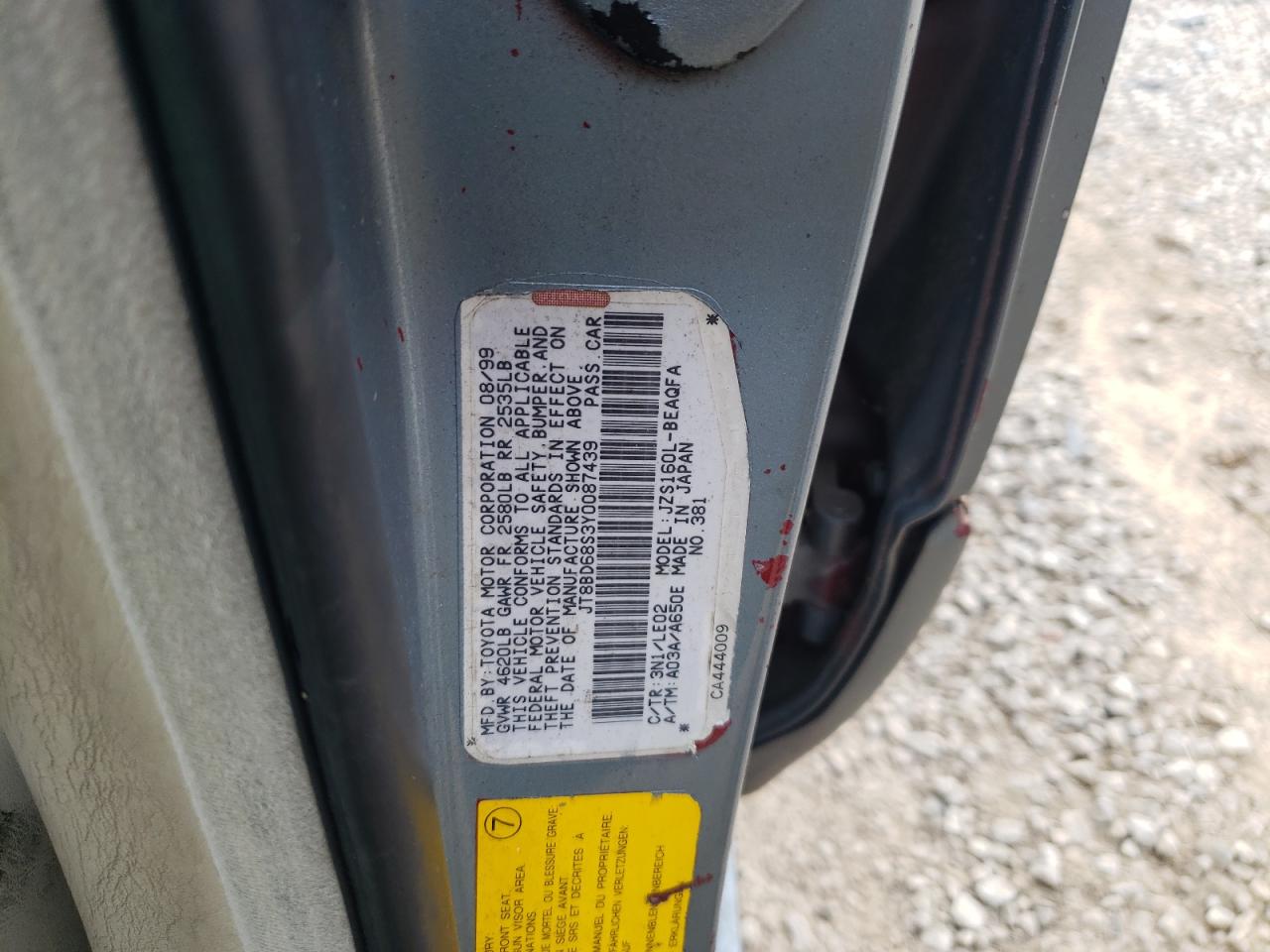Photo 10 from auction – 2000 LEXUS GS 300 with VIN JT8BD68S3Y0087439