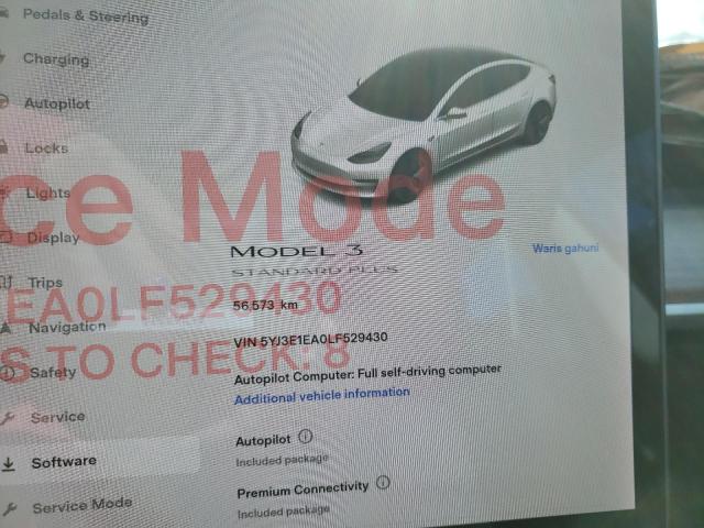 Photo 8 from auction – 2020 TESLA MODEL 3 with VIN 5YJ3E1EA0LF529430