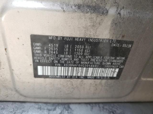 Photo 10 from auction – 2016 SUBARU LEGACY 2.5 with VIN 4S3BNAF64G3058682