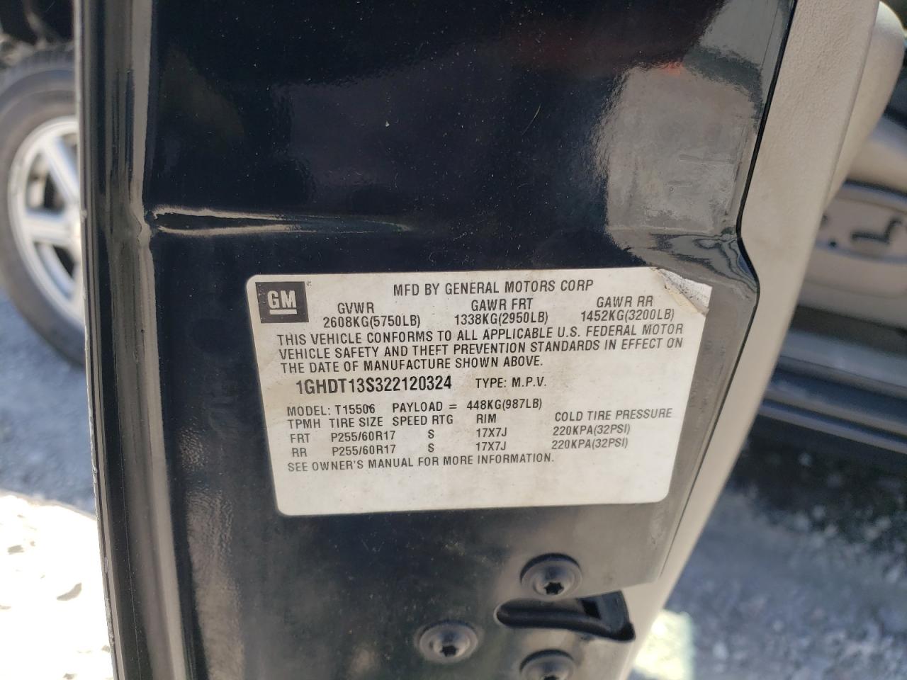 Photo 10 from auction – 2002 OLDSMOBILE BRAVADA with VIN 1GHDT13S322120324