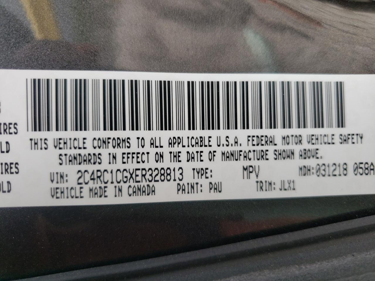 Photo 10 from auction – 2014 CHRYSLER TOWN & COU with VIN 2C4RC1CGXER328813