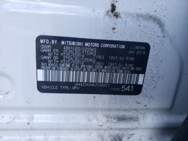 Photo 10 from auction – 2019 MITSUBISHI OUTLANDER with VIN JA4AZ3A34KZ038053