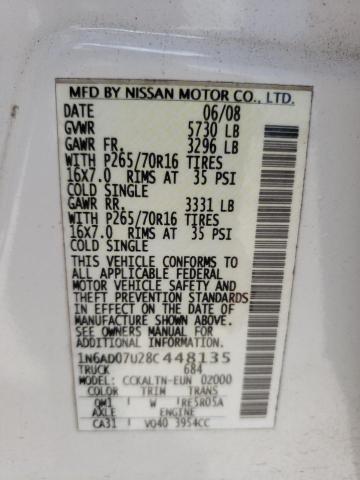 Photo 1 from auction – 2008 NISSAN FRONTIER C with VIN 1N6AD07U28C448135