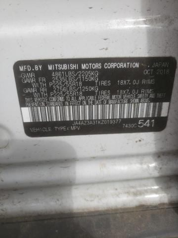 Photo 10 from auction – 2019 MITSUBISHI OUTLANDER with VIN JA4AZ3A31KZ019377