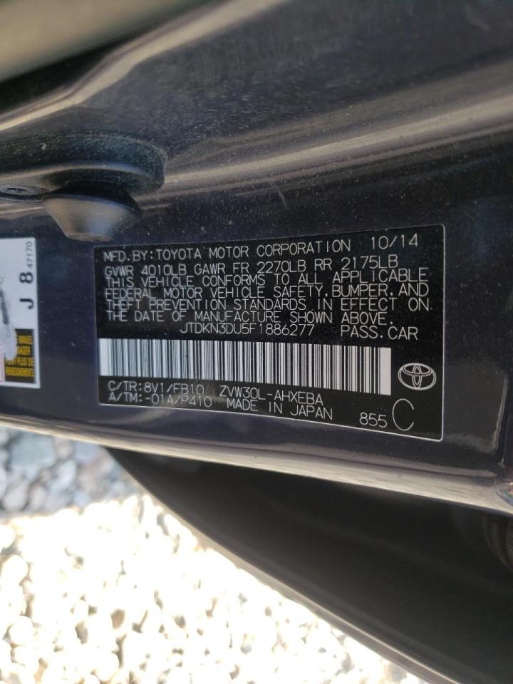 Photo 10 from auction – 2015 TOYOTA PRIUS with VIN JTDKN3DU5F1886277