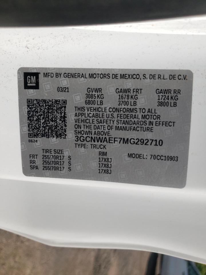 Photo 10 from auction – 2021 CHEVROLET SILVERADO with VIN 3GCNWAEF7MG292710