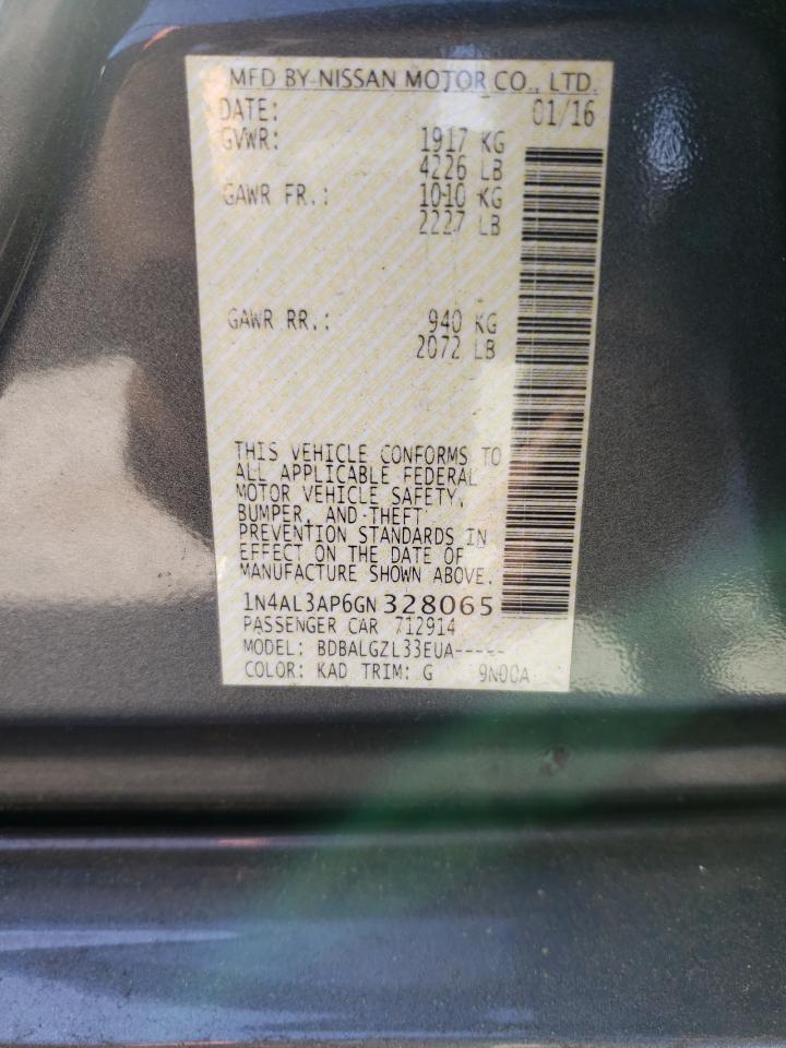 Photo 10 from auction – 2016 NISSAN ALTIMA 2.5 with VIN 1N4AL3AP6GN328065