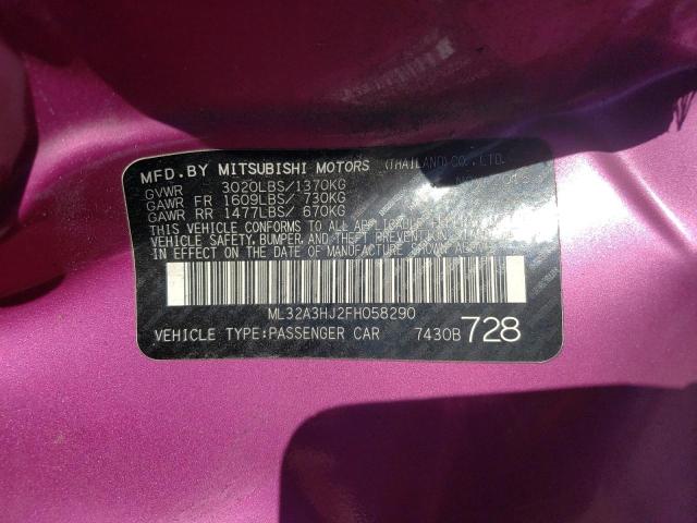 Photo 10 from auction – 2015 MITSUBISHI MIRAGE DE with VIN ML32A3HJ2FH058290