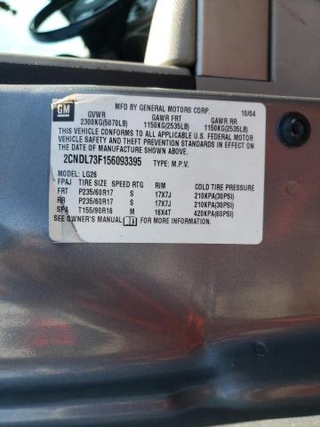Photo 10 from auction – 2005 CHEVROLET EQUINOX LT with VIN 2CNDL73F156093395