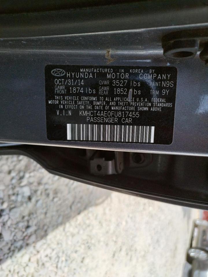 Photo 10 from auction – 2015 HYUNDAI ACCENT GLS with VIN KMHCT4AE0FU817455