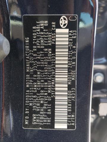 Photo 10 from auction – 2022 TOYOTA COROLLA LE with VIN 5YFEPMAE2NP312031