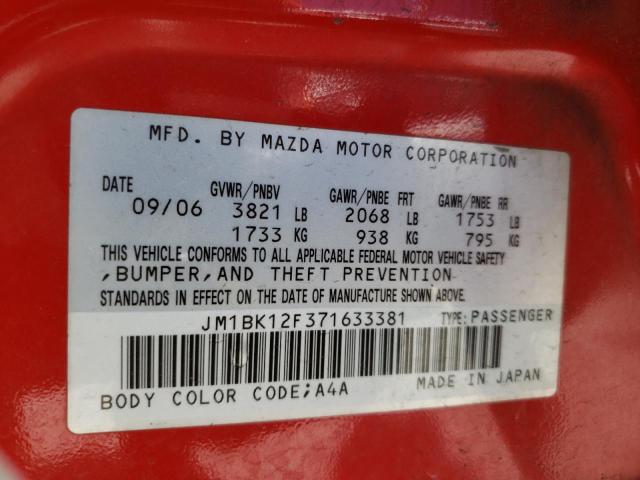 Photo 10 from auction – 2007 MAZDA 3 I with VIN JM1BK12F371633381