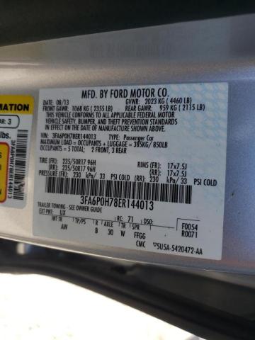 Photo 10 from auction – 2014 FORD FUSION SE with VIN 3FA6P0H78ER144013