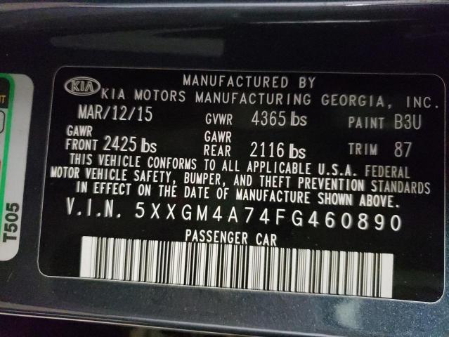 Photo 10 from auction – 2015 KIA OPTIMA LX with VIN 5XXGM4A74FG460890