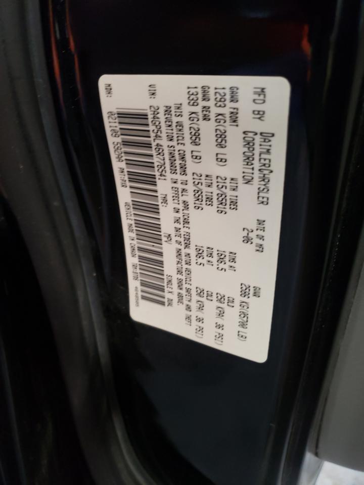 Photo 10 from auction – 2006 CHRYSLER TOWN & COU with VIN 2A4GP54L46R776541