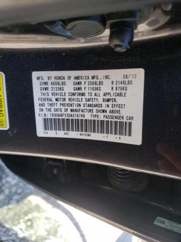 Photo 10 from auction – 2013 ACURA TL SE with VIN 19UUA8F33DA018749