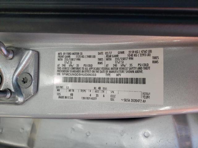 Photo 10 from auction – 2017 FORD ESCAPE SE with VIN 1FMCU9GD5HUD09333